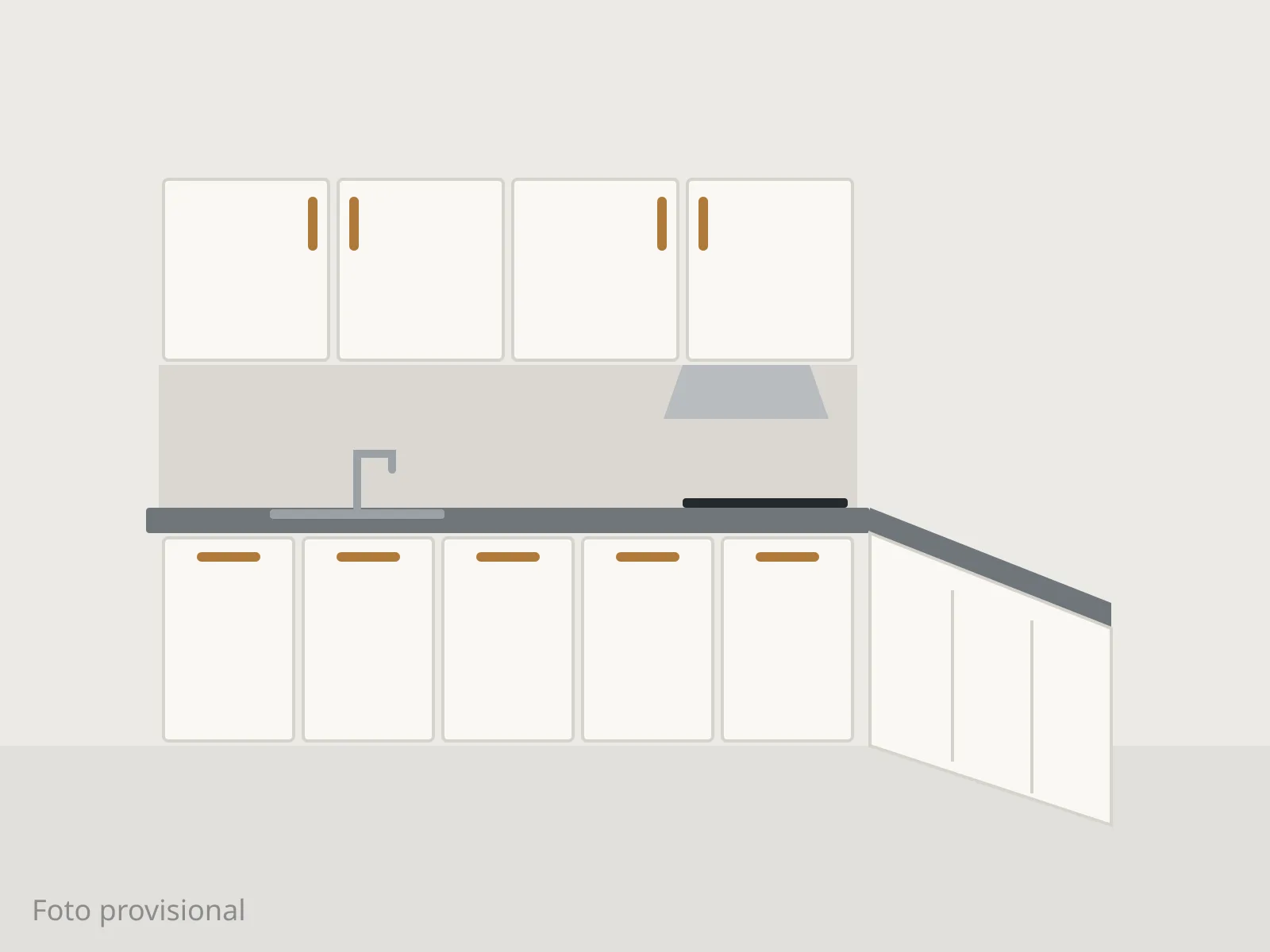 Cocina en L Blanca